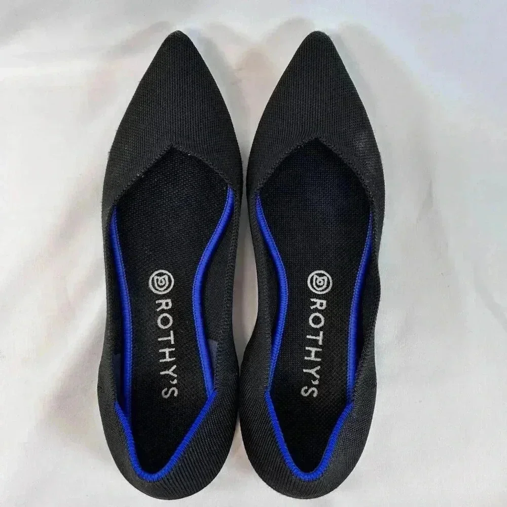 Rothy’s The Point Size 10.5 Pointed Toe Flat Black Knit